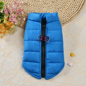 Autumn And Winter Zipper Vest Warm Pet Clothes (Option: Blue-S)