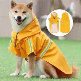 large and small dog raincoat cloak type reflective strip pet raincoat windproof rainproof dog hooded raincoat (colour: pink)