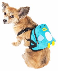 Pet Life 'Waggler Hobbler' Large-Pocketed Compartmental Animated Dog Harness Backpack (size: small)