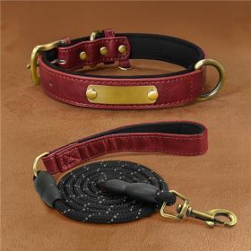 Dog Collar Engraved With Lettering To Prevent Loss Of Neck Collar (Option: Red suit-XL)