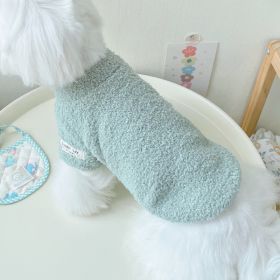 Double-sided Cloud Velvet Thickened Pet Puppy Cat Clothes (Option: Green-XL)